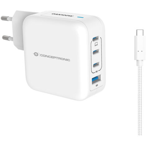 Alimentatore da rete Conceptronic ALTHEA18W 3xUSB-C/USB-Ax1 100W 1.5m Bianco [ALTHEA18W]