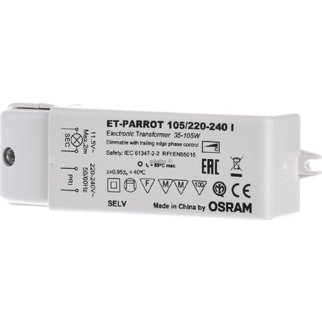 Alimentatore Elettronico Per Lampade Alogene ET-PARROT 105/220-240 I Osram