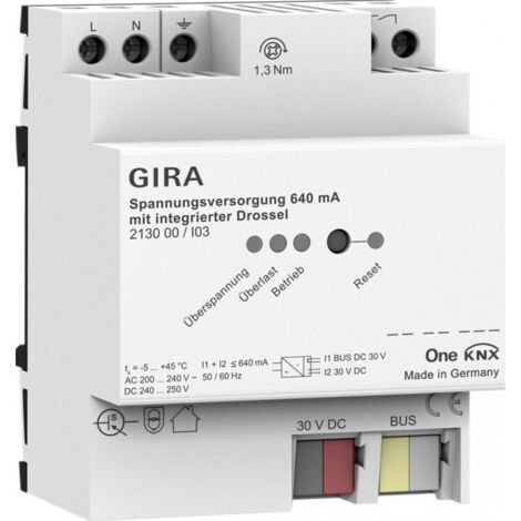 Alimentatore GIRA 640 mA con induttore KNX ONE 213000