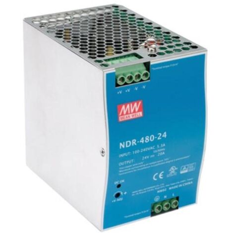 ALIMENTATORE INDUSTRIALE DA GUIDA DIN DA 480 W A SINGOLA USCITA 24 V 20 A