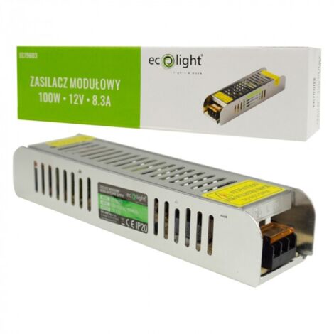 Alimentatore LED 100W 12V 8,33A IP20 Slim Ecolight