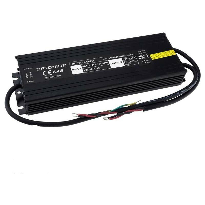 Image of Optonica - Alimentatore led DC12V 200W 16,5A Impermeabile IP67