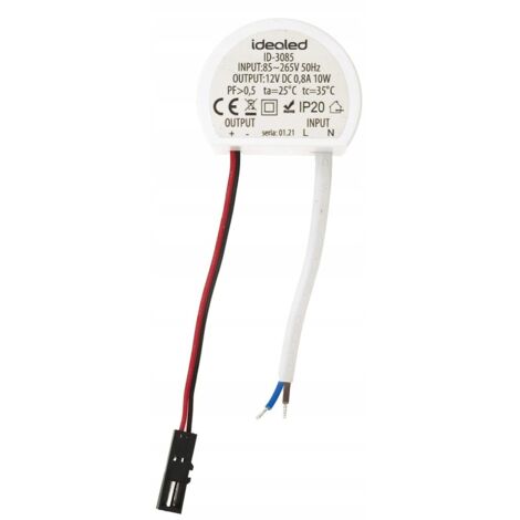 Alimentatore LED per box 12V 0,8A 10W IP20 Idealed ID-3085