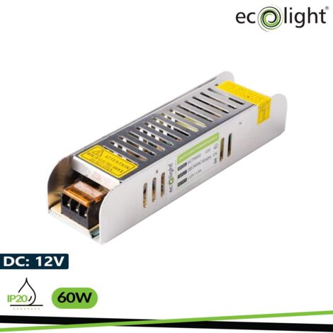 Alimentatore LED Slim 60W 12V 5A IP20 Ecolight EC79602