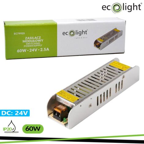 Alimentatore LED Slim 60W 24V 2,5A IP20 Ecolight EC79925