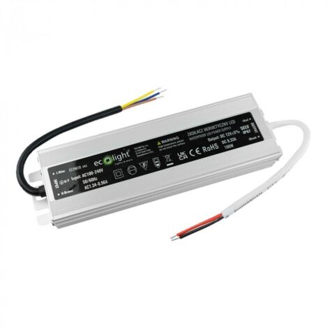 Alimentatore LED stagno 100W 12V IP67 Ecolight EC79610