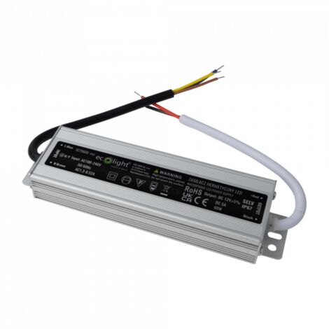 Alimentatore LED stagno 60W 12V 5A IP67 Ecolight EC79609