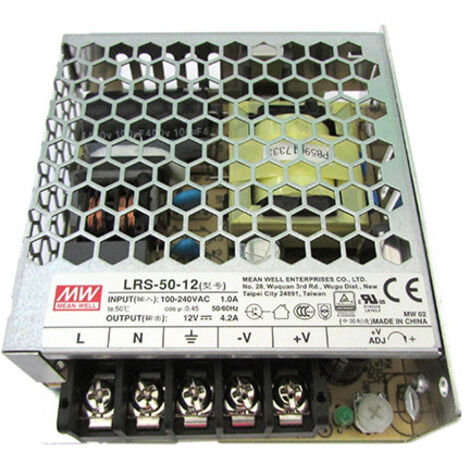 Alimentatore MW MEAN WELL CV 50W 4,2A LRS-50-12 Trasformatore Da AC 220V A DC 12V Per Strip Led