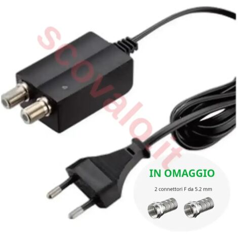 alimentatore per amplificatore antenna tv 5g 450mA mini 1 ingresso 1 uscita
