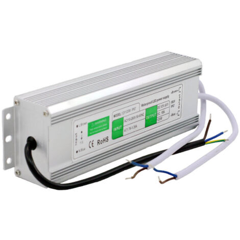 Alimentatore per lampione a LED da 12V 150W, impermeabile IP67, per uso esterno.