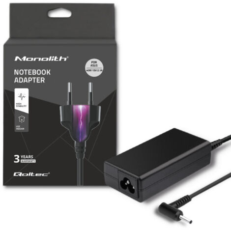 Alimentatore per laptop Qoltec Asus 40W  19V  2.1A  2.50.7  + cavo di alimentazione