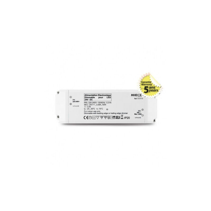 Alimentazione elettrica LED Dimmerabile AC220-240V DC24V 50W IP20 184x61m m