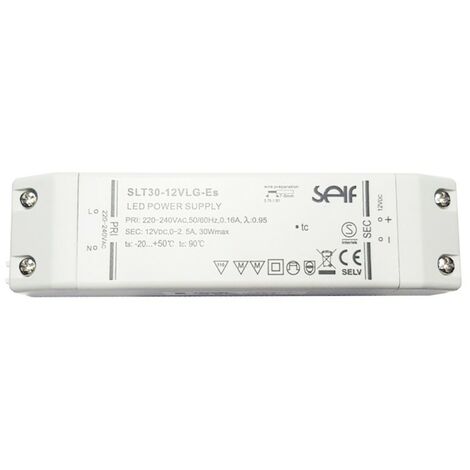 Alimentatore per LED Tecnel 30W 12V IP20 SLT30-12VLG-E