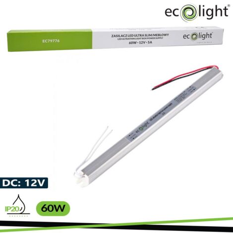 Alimentatore per mobili LED sottile 12V IP20 60W EcoLight
