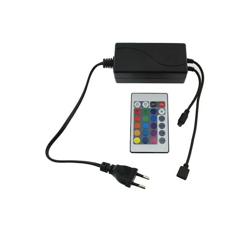 Image of Alimentatore per striscia led RGB 60W 12V DC 5A Trasformatore Plug&,Play IP20 con telecomando