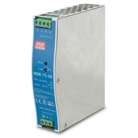 Alimentatore Planet 48V, 75W per montaggio su guida DIN, modello PWR-75-48