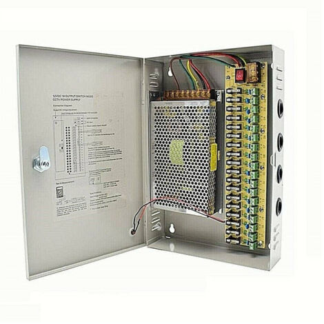 Alimentatore Quadro Di Alimentazione 12 Volt 18 Canali Centralina 30a 220vdc