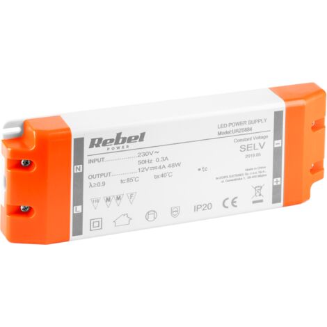Alimentatore Rebel 12V 4A 48W per strisce LED