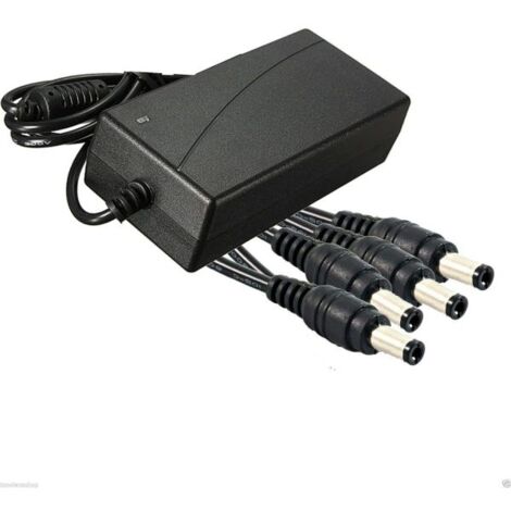 ALIMENTATORE STABILIZZATO TRASFORMATORE 12v 10A 4 USCITE TELECAMERE DVR STRISCE