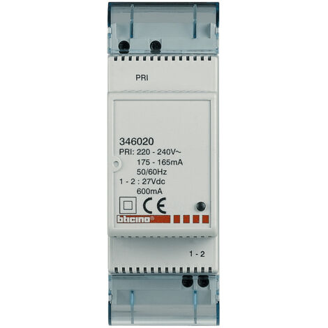 Alimentatore Supplementare Bticino 2M DIN per Impianti BUS-SCS 346020