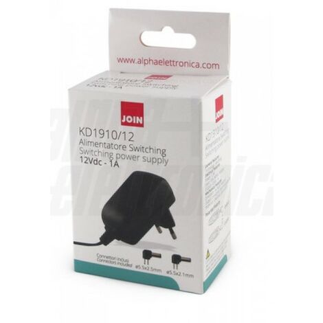Alimentatore switching 12w - 12vdc 1a - 2 connettori