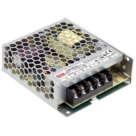 Alimentatore switching 50W 24Vdc 2.2A singola uscita Mean Well LRS-50-24