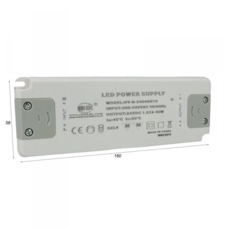 Alimentatore Trasformatore CV 40W 24V 1,67A Super Slim Solo 19mm Spessore