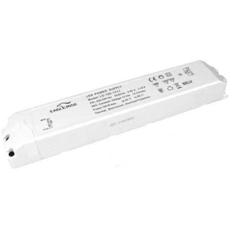 Alimentatore Trasformatore Lungo Sottile 12V 150W 12,5A Con Carcassa In Plastica Eaglerise LS-150-12 LI