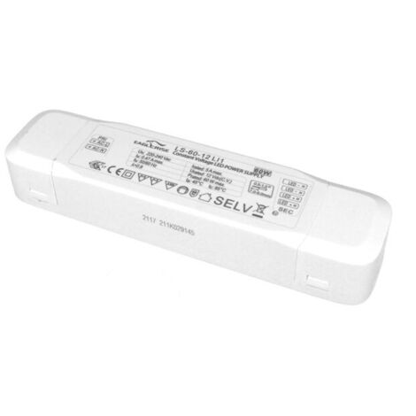 Alimentatore Trasformatore Lungo Sottile 12V 60W 5A Con Carcassa In Plastica Eaglerise LS-60-12 LI1