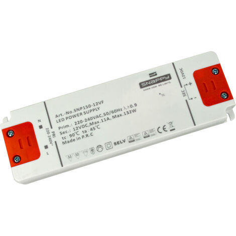 Alimentatore Trasformatore Slim 12V 132W 11A 18mm SNAPPY SNP150-12VF