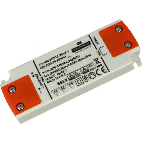 Alimentatore Trasformatore Slim 24V 15W 0,625A 16mm SNAPPY SNP15-24VF-1