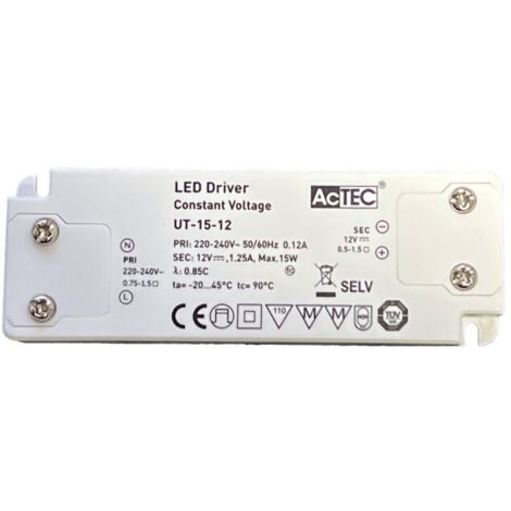 Alimentatore Trasformatore Ultra Slim 15W 12V 1.25A Tensione Costante 103X36X16 mm