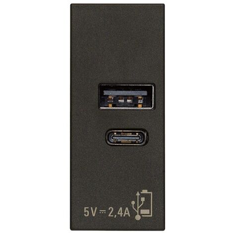 Alimentatore USB A+C 5V 2,4A  nero serie Linea Vimar 30292.ACG