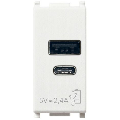 Presa USB grigia 90-265V 50/60Hz output 5V 2A compatibile Vimar Plana