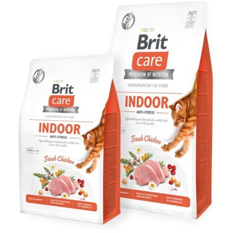 Alimento antiestrés para gatos de interior sin cereales BRIT CARE CAT 7 kg