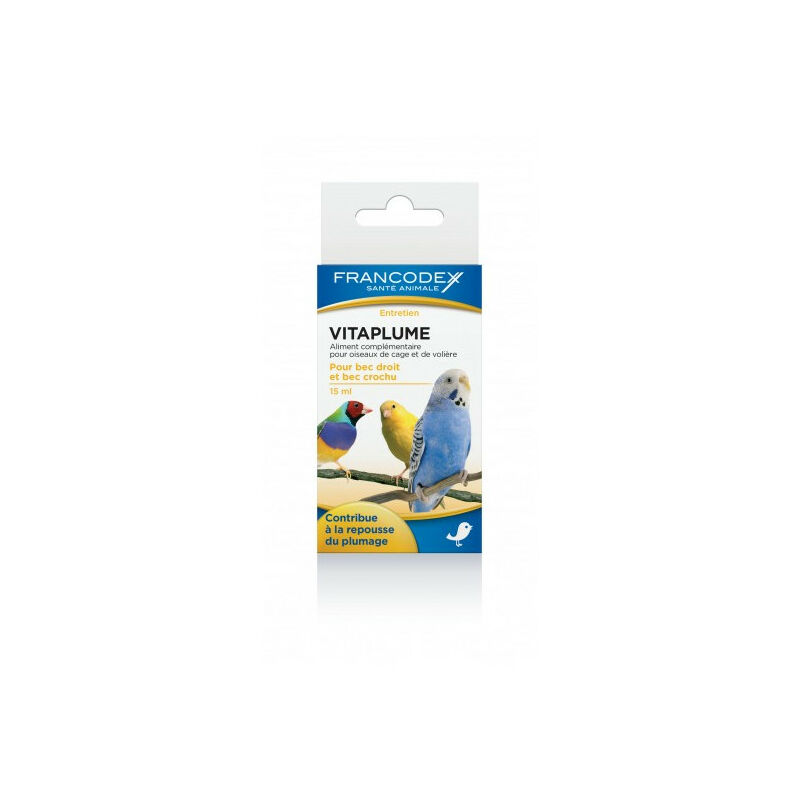 

Alimento complementario para pájaros Vitaplume, frasco 15 ml.