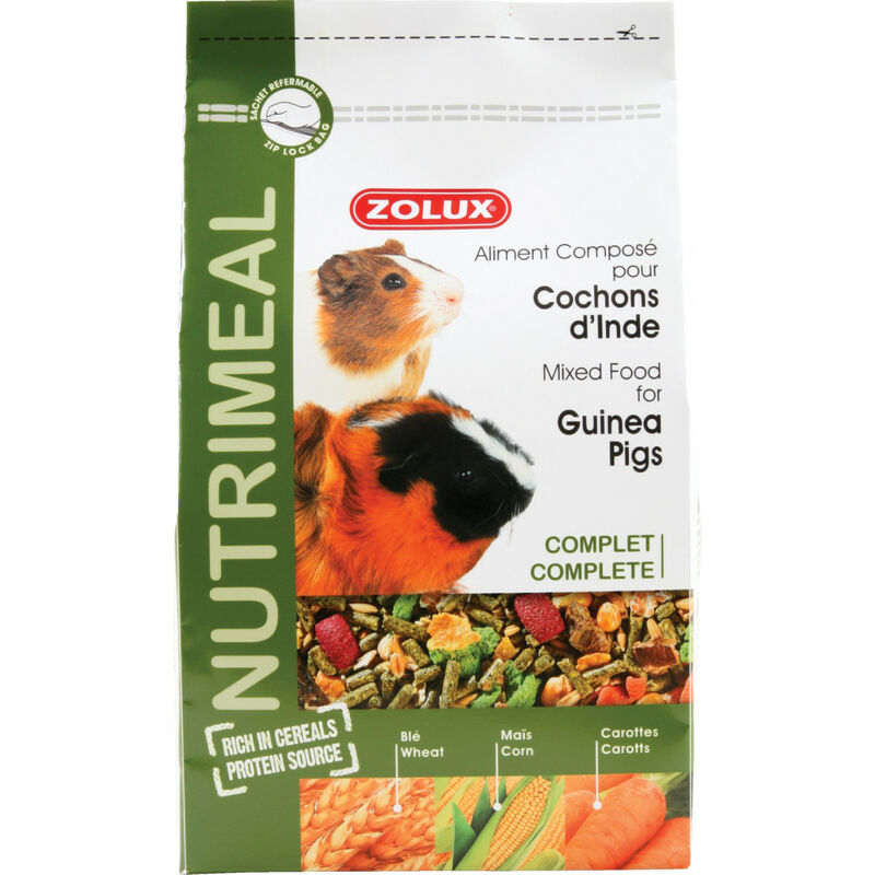 

Alimento compuesto para cuyes. Bolsa de 2,5 kg. para roedores.