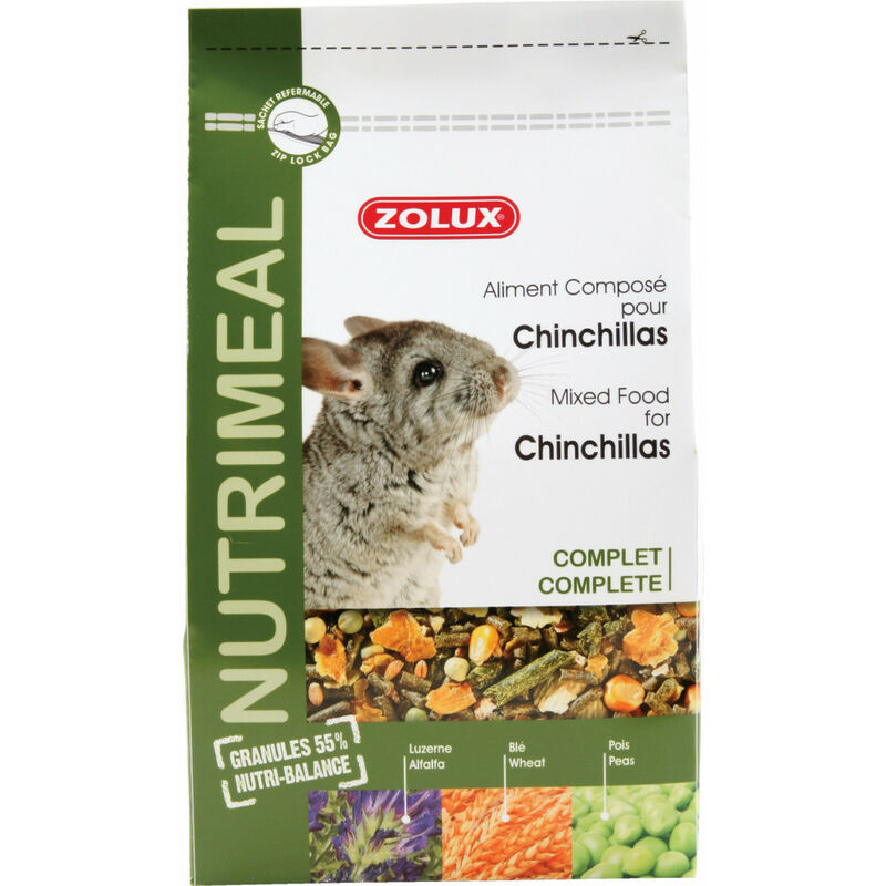 

Comida compuesta para las chinchillas. Bolsa de 2,5 kg. para los roedores.