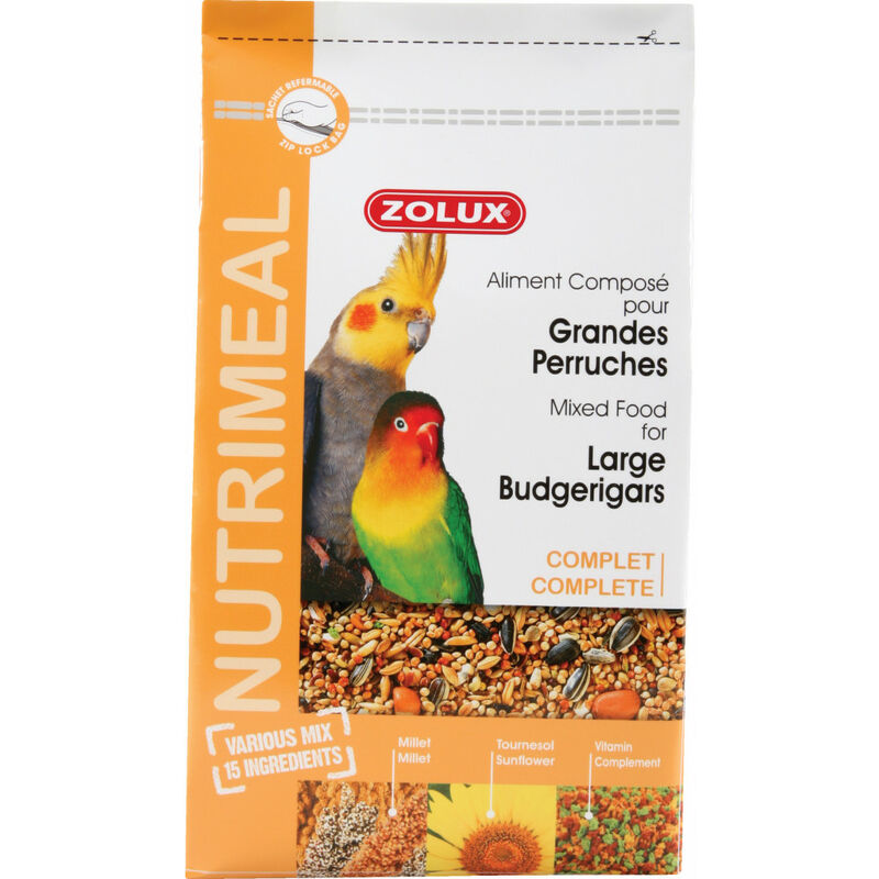 

Zolux - Alimento compuesto para pericos grandes. nutrimeal. 2,5 kg. para las aves