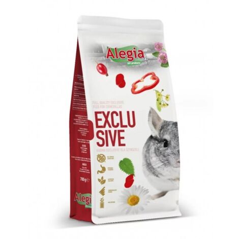 Alimento exclusivo para chinchillas Alegia 700 g: sin cereales ni gluten