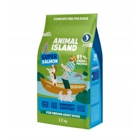 Alimento seco para perros ANIMAL ISLAND premium con salm贸n 12 kg