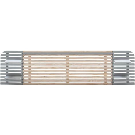 ALIX - Tête de Lit L.240cm Bois Massif Naturel et Gris