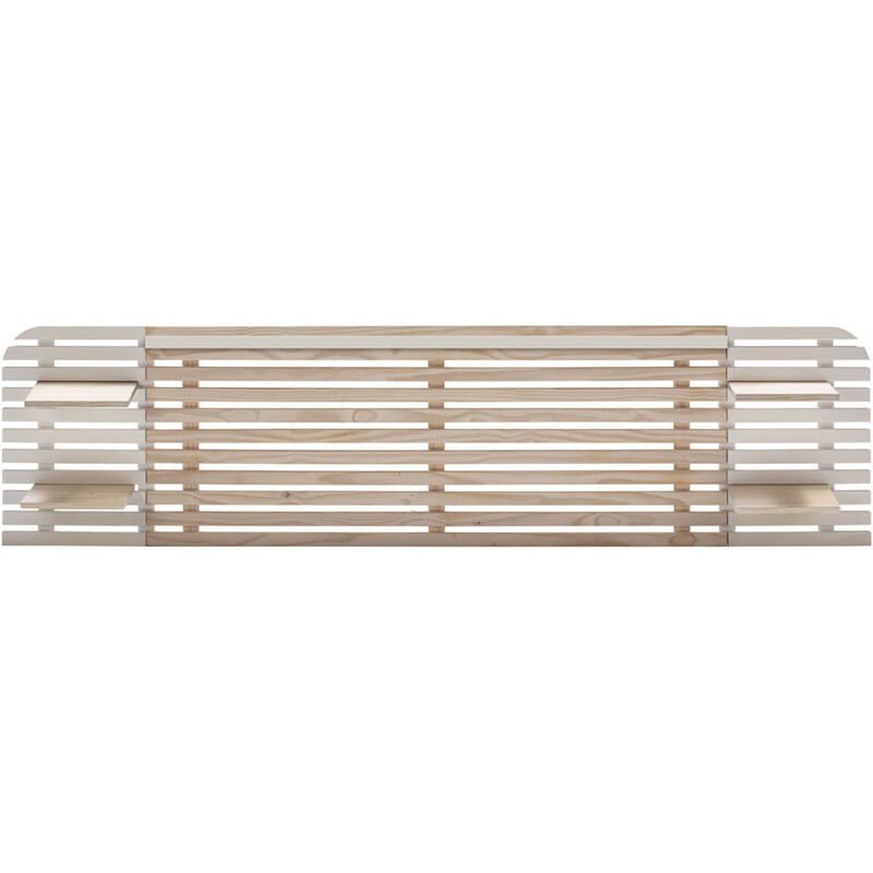 Alix - Tête de Lit L.240cm Bois Massif Naturel et Blanc