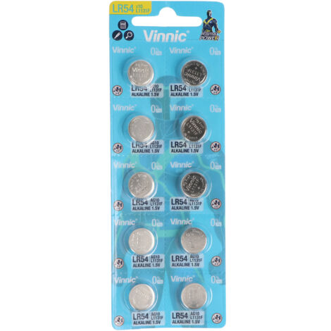 Alkalibatterie vinnic g10 / ag10 / 189 / lr1130 / lr54 10 Stück.