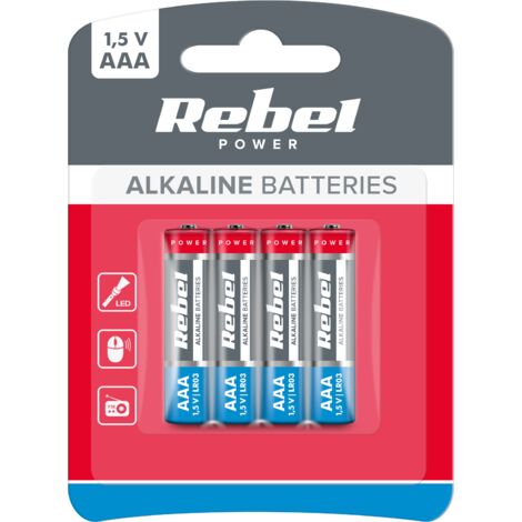 Alkaline-Batterien AAA LR03 R3 LR3 4 Stück 1,5V Rebel Sticks