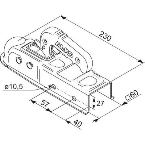 Alko Kugelkupplung AK7 Plus 60mm Vierkannt E Anhänger Zugmaul Anhängerkupplung