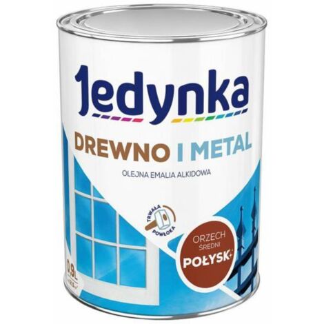Alkyd-Emaille für Holz und Metall, mittelwalnuss, 0,9 l - 5EMAL.ORŚ0.9