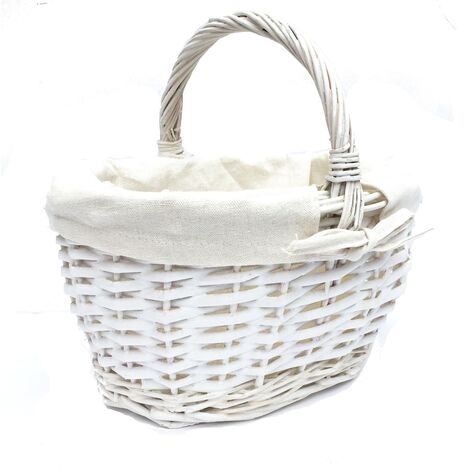White Grey Strong Shabby Chic Baby Nursery Easter Egg Hamper Storage Basket