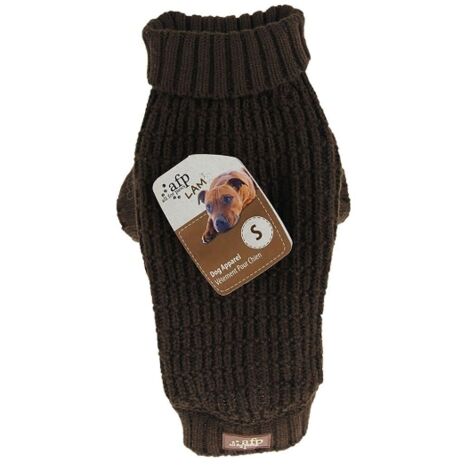 All For Paws - Knitted Dog Sweater Fishermans Brown M 30.5CM - (632.9134)