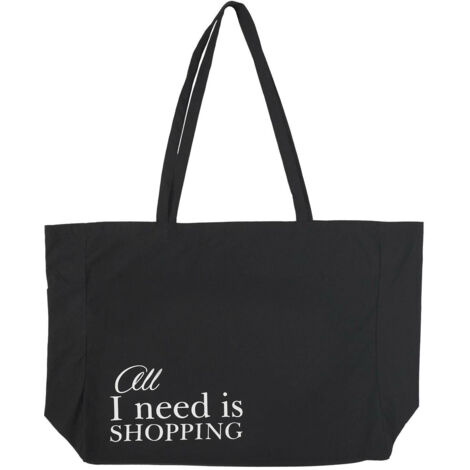 All I Need Is Shopping SHOPPERTASCHE, schwarz, AUF DER SCHULTER